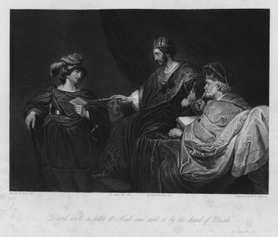 David entregando la carta fatal a Urías, II Samuel XI de Ferdinand (after) Bol