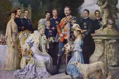 Kaiser Wilhelm II y la Familia Imperial Alemana de Ferdinand (after) Keller