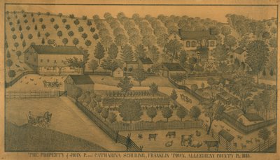 La Propiedad de John P. y Catharina Schuring, Franklin Town, Condado de Allegheny, Pensilvania de Ferdinand A. Brader