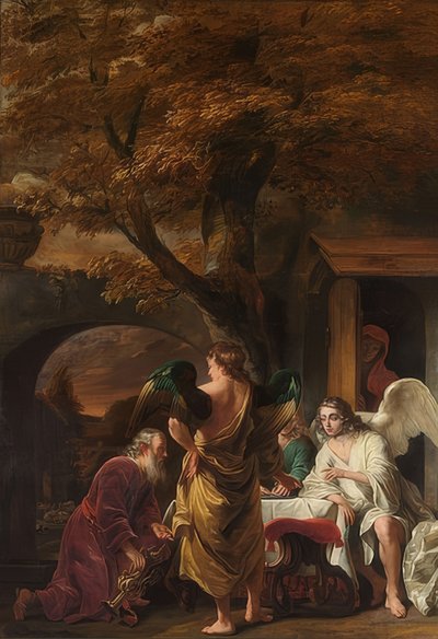Abraham y los tres ángeles. 1660-63 de Ferdinand Bol