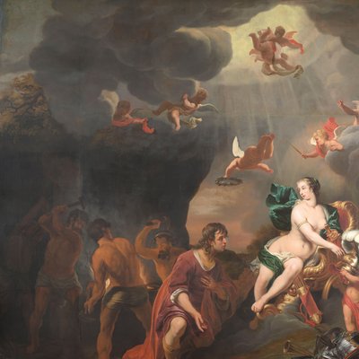 Eneas recibe una nueva armadura de Venus de Ferdinand Bol
