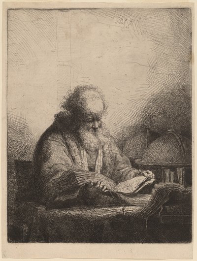 Un anciano leyendo de Ferdinand Bol