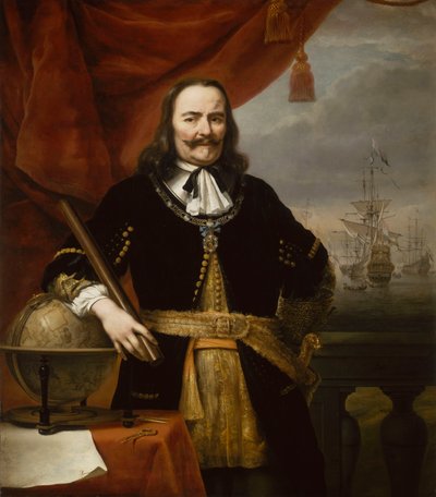 Michiel Adriaenszoon de Ruyter, teniente almirante general de las Provincias Unidas (1607-1676) de Ferdinand Bol