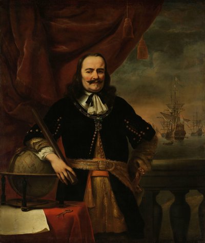 Michiel de Ruyter como Teniente-Admirante
Retrato de Michiel Adriaenszoon de Ruyter (1607-1676), vicealmirante de Ferdinand Bol