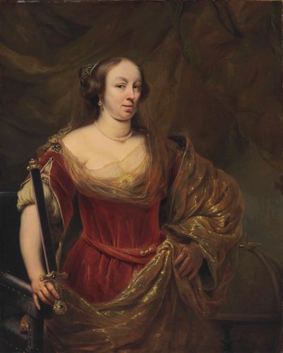 Retrato de Marie Louise Gonzaga 1611-1667, Reina de Polonia de Ferdinand Bol