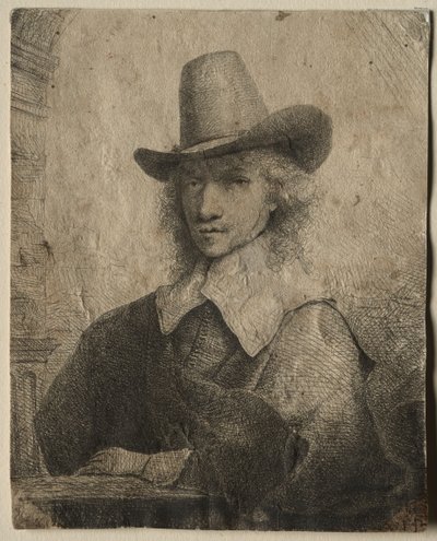 Retrato de un hombre con sombrero alto, 1642-1651 de Ferdinand Bol