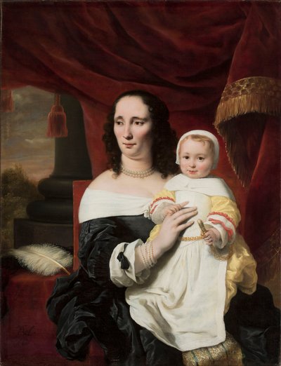 Retrato de Johanna de Geer-Trip con su hija Cecylia de Ferdinand Bol