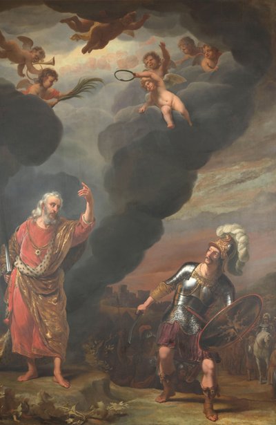 El capitán del ejército de Dios se le aparece a Josué de Ferdinand Bol