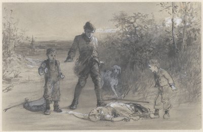 Teun el cazador junto al cadáver de Zijtje de Ferdinand Carl Sierich
