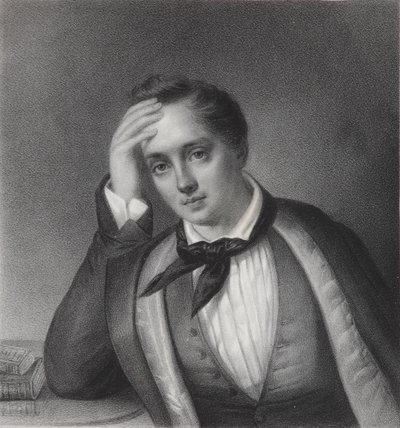 Retrato del poeta Yevgeny Abramovich Baratynsky 1800-1844, 1830s de Ferdinand Chevalier