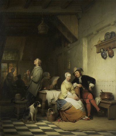 Interior de una posada, con figuras en traje del siglo XVII de Ferdinand De Braekeleer (I)