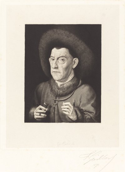 El hombre con el clavel de Ferdinand Gaillard after Jan van Eyck