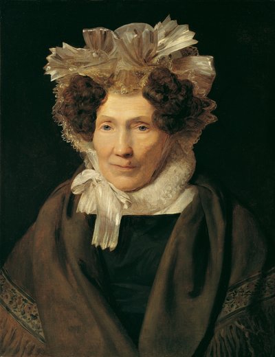 Anciana con una capucha con bandas blancas de Ferdinand Georg Waldmuller