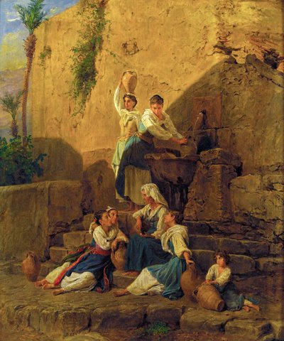 Am Brunnen in Taormina - En la fuente de Taormina de Ferdinand Georg Waldmuller