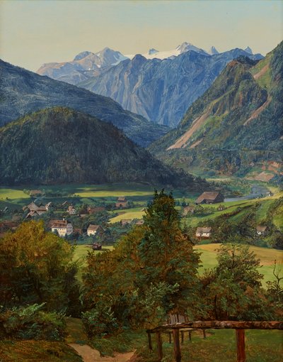 El Dachstein desde la doble vista de Sophien cerca de Ischl de Ferdinand Georg Waldmuller