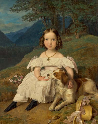 Retrato de la condesa Julia Alexandrovna Apraxina 1830-1917 de niña, 1835 de Ferdinand Georg Waldmuller