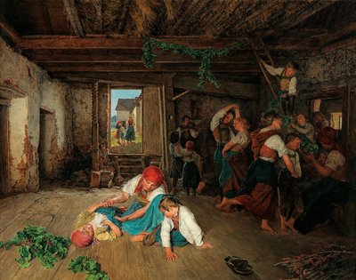 Preparando la celebración de la cosecha de vino, 1860 de Ferdinand Georg Waldmuller