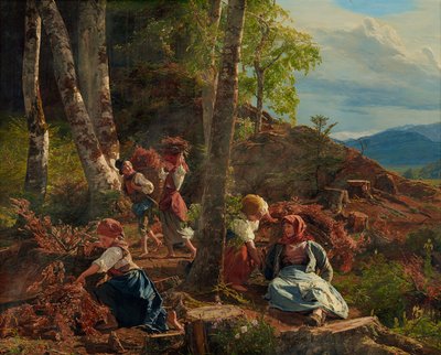 Recolectores de broza en los bosques de Viena de Ferdinand Georg Waldmuller