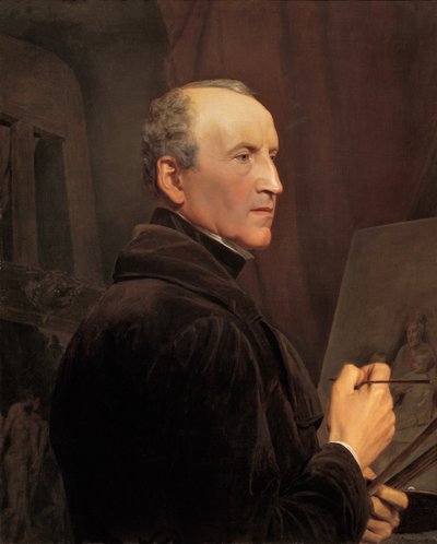 Autorretrato frente al caballete de Ferdinand Georg Waldmuller