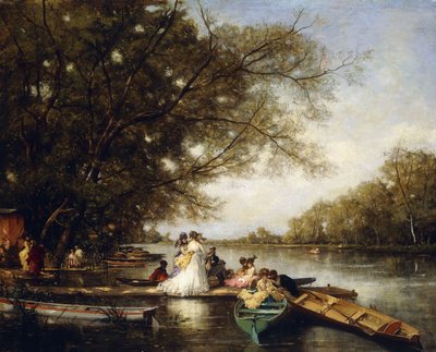 Fiesta en barco en el Támesis de Ferdinand Heilbuth
