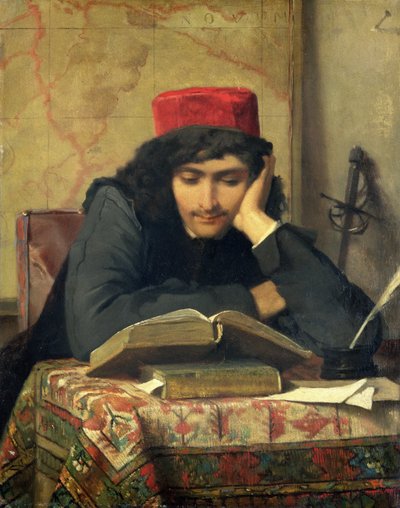 El lector, 1856 de Ferdinand Heilbuth