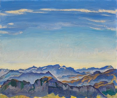 Los Alpes de Vaud desde los Rochers de Naye de Ferdinand Hodler