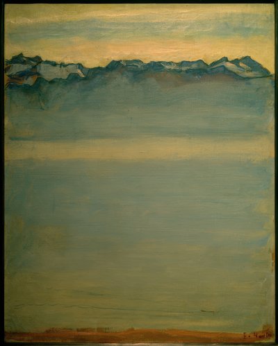 Lago de Ginebra con los Alpes de Saboya de Ferdinand Hodler
