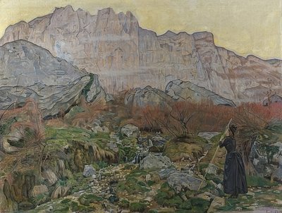 La visión (paisaje montañoso) de Ferdinand Hodler