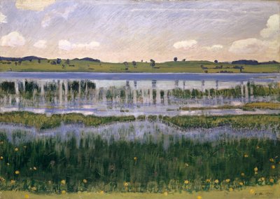 Lago Burgäschi cerca de Langenthal, ca. 1901 de Ferdinand Hodler