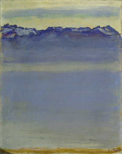 Lago Lemán con los Alpes Saboyanos de Ferdinand Hodler