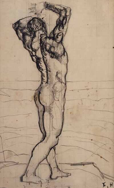 Acto masculino, estudio para la Verdad, c.1901-02 de Ferdinand Hodler