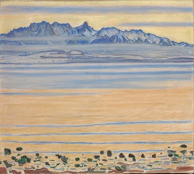 Lago de Thun con la cadena de Stockhorn. 1904 de Ferdinand Hodler