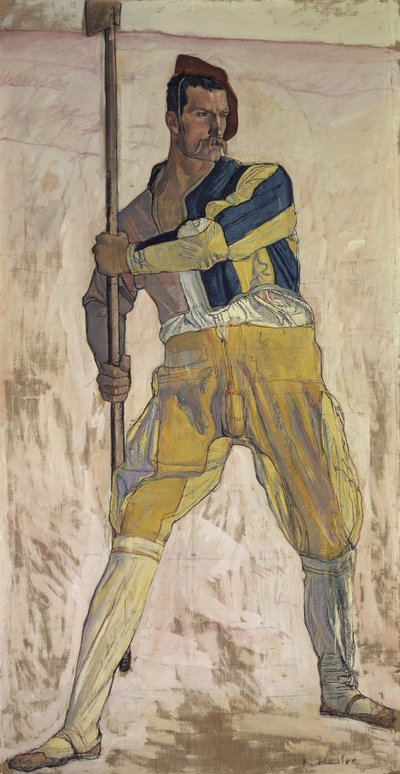 Guerrero con alabarda, c. 1898 de Ferdinand Hodler
