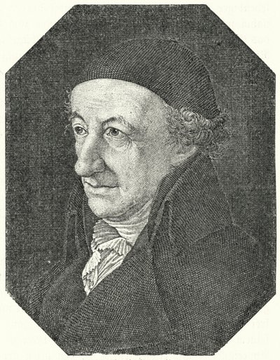 Retrato del poeta alemán Christoph Martin Wieland en su vejez (grabado) de Ferdinand Jagemann
