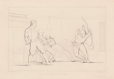 Una forma ha irrumpido entre ellos desde la oscuridad de Ferdinand Joubert, after George Elgar Hicks