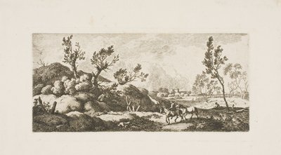 Paisaje - Niño con caballo de Ferdinand Kobell