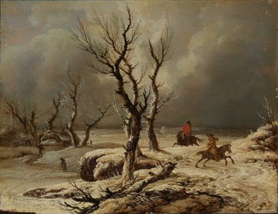 Paisaje invernal con dos jinetes de Ferdinand Kobell