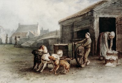 Un carro de perros, Holanda, c.1890 de Ferdinand Lintz