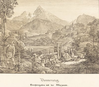 Jueves - Berchtesgaden y la montaña Watzmann de Ferdinand Olivier