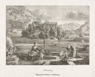 Seven Views in Salzburg and Berchtesgaden: Monday: Rosenecker Garden Salzburg de Ferdinand Olivier