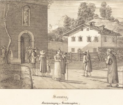 Domingo - Entrada a la iglesia en Berchtesgaden de Ferdinand Olivier