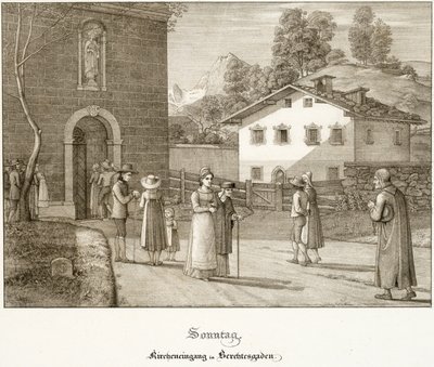 El domingo: Ir a la iglesia cerca de Berchtesgaden de Ferdinand Olivier