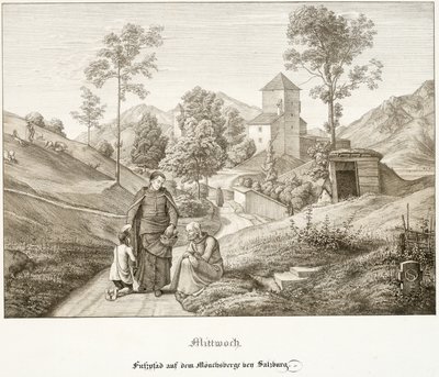 El miércoles: Sendero en el Mönchsberg, cerca de Salzburgo de Ferdinand Olivier