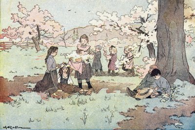 Niños recogiendo flores del campo, en Imagier de l