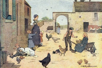 Degustación en el patio de la granja, en Imagier de l