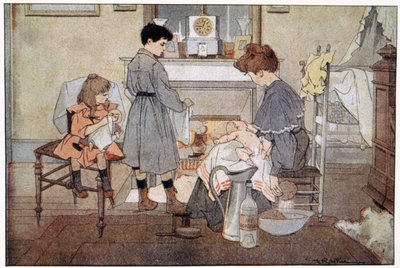 El baño del bebé, c.1930 (impresión) de Ferdinand Raffin