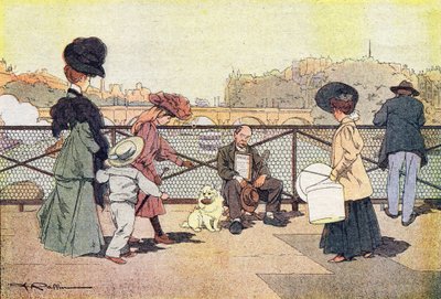 El mendigo ciego en el puente de las artes de París, en Imagier de l