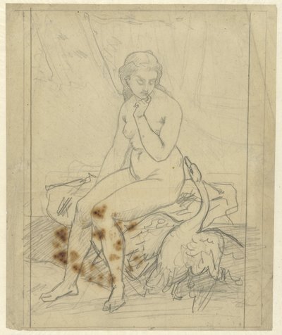 Leda sentada con el cisne de Ferdinand Roybet