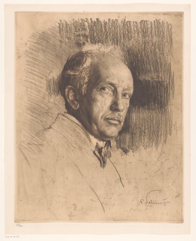 Retrato de Richard Strauss de Ferdinand Schmutzer (signed by artist)