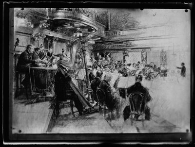Ensayo del miembro vienés de una orquesta filarmónica de Ferdinand Schmutzer